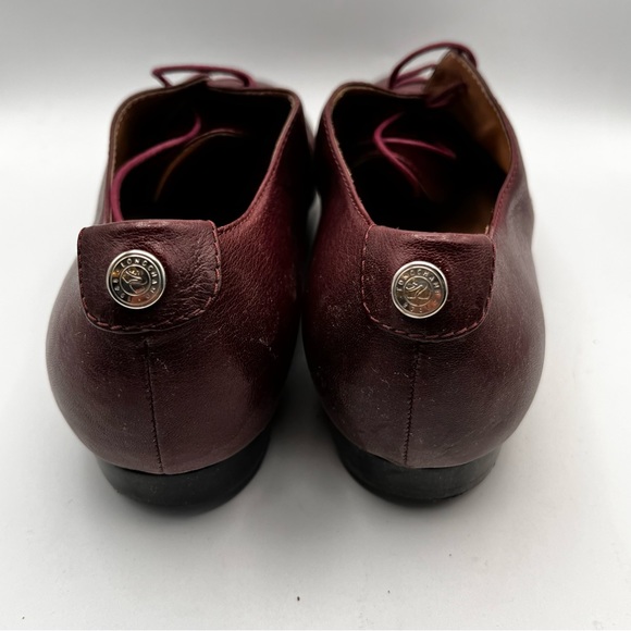 BURGUNDY LONGCHAMP LEATHER LOAFERS - Picture 14 of 14